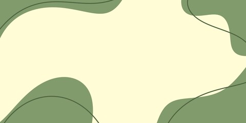 Minimalist green abstract background with organic waves and natural shapes
