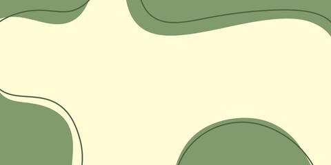 Minimalist green abstract background with organic waves and natural shapes