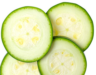 - Sliced Zucchini Arrangement on White Surface