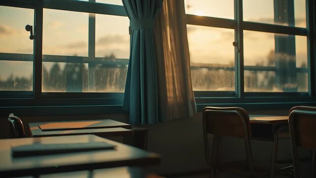昭和のノスタルジックな雰囲気の教室