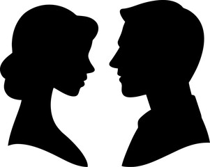 Classic Couple Silhouette Facing Each Other

Keywords: