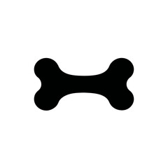 Fototapeta premium Simple black silhouette of a dog bone on a clean white backdrop, concept for pet food packaging, veterinary clinic branding and animal product advertisements