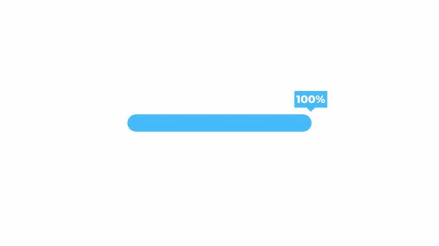 This completed blue progress bar is perfect for web design, presentations, software interfaces, or online courses needing visual completion indicators.