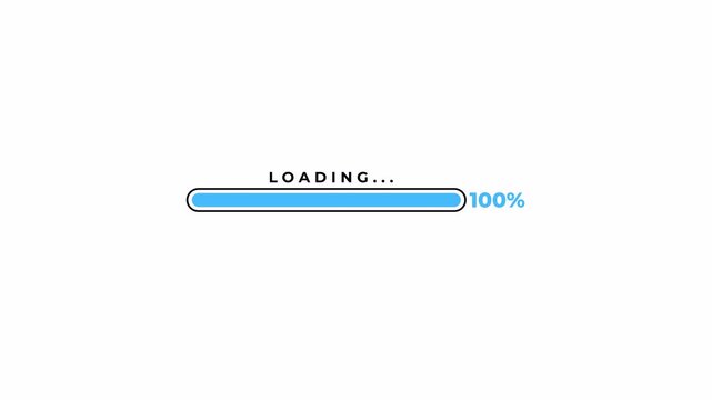Loading bar at 100 completion suitable for technology or progress concept designs.