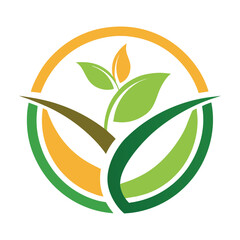 organic natural leaf logo design