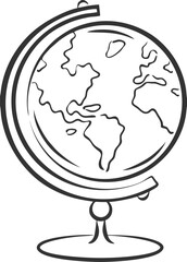 Globe illustration symbolizing Earth, global communication, and worldwide connectivity.
