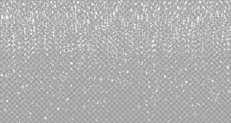 Soft white lights, reminiscent of snowflakes or shimmering sparks, are scattered across a transparent background. They vary in size and brightness, creating the effect of a light, magical snowfall.