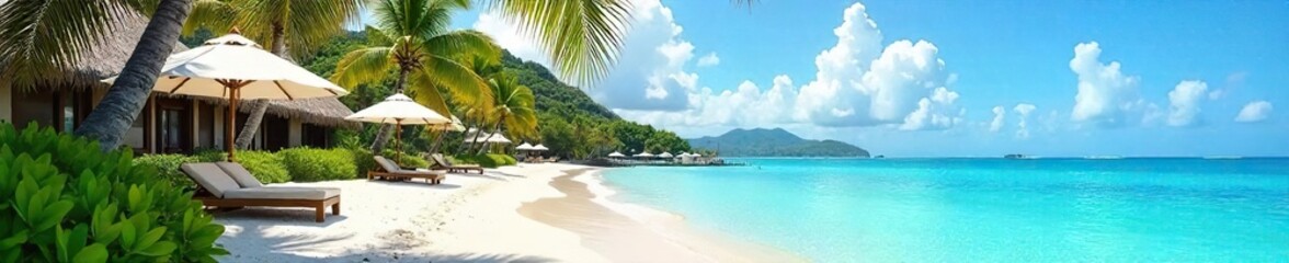 Luxurious Beach Resort Umbrella Paradise Tranquil Ocean Views & Ultimate Relaxation
