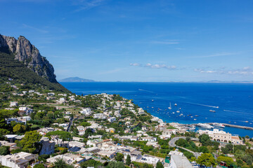 Scenic views overlooking Porto Turistico di Capri in southern Italy