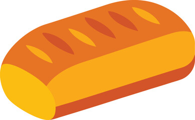 Warm Toned Isometric Bread Loaf Vector Icon