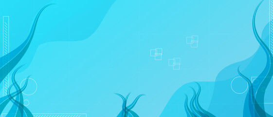 Cyan Digital Fluid Wave Background — Clean cyan abstract with flowing curves, soft gradients, and subtle tech HUD shapes; perfect for modern corporate designs and presentations eps 10