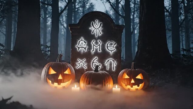 haunted house with pumpkin