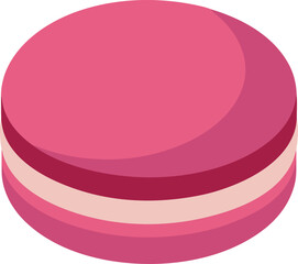 Pink Macaron Vector Illustration, Sweet French Dessert Cookie Graphic