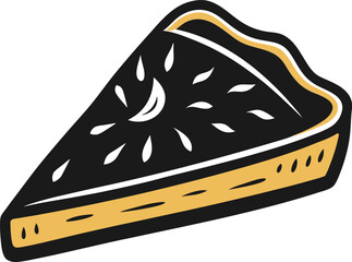 Bold Graphic Tart Slice with Decorative Filling Vector