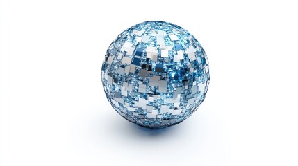 Futuristic Digital Sphere with Glowing Blue Lights