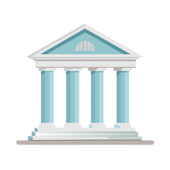 Obraz premium A vector illustration of a bank building with columns