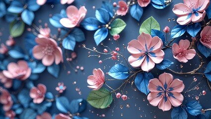 floral wallpaper in the background&mdash;generative AI