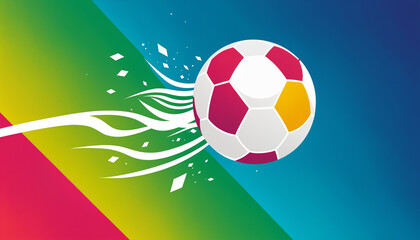 Naklejka premium abstract colorful soccer ball speeding with motion trails illustration
