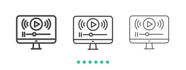 Steaming icon. Thin line icon vector