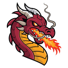 Dragon vector mascot illustration cartoon design isolated artwork perfect for sports logo o fantasy monster or creative mythical themed design