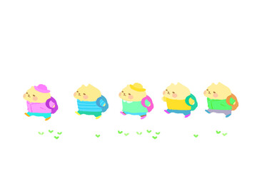 遠足に行く可愛い猫のベクターイラスト素材