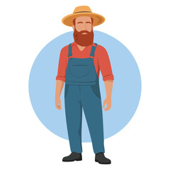 Farmer man icon vector illustration flat style professional occupation agriculture worker design element perfect for educational farming infographic or creative project