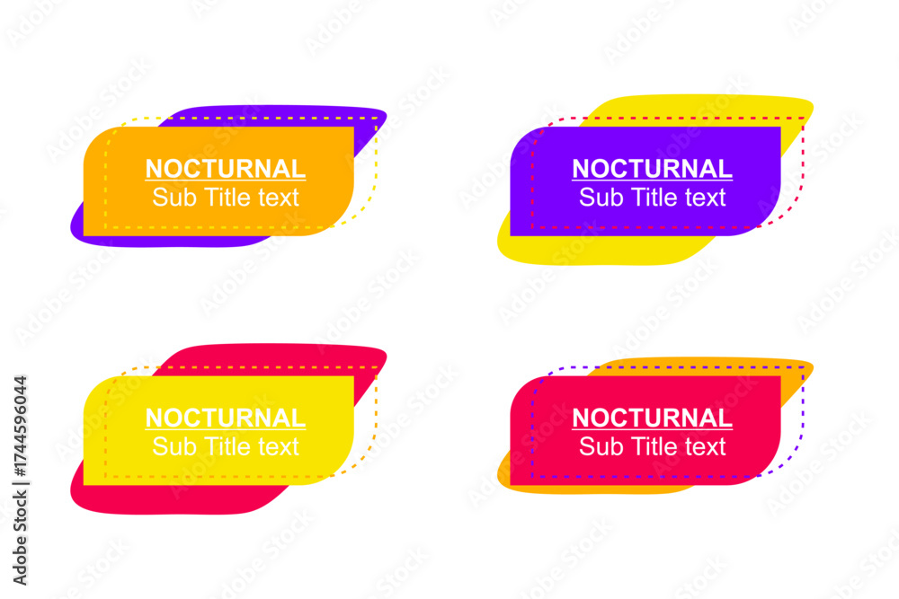 Wall mural modern abstract vector banner set. flat geometric shapes of different colors and different style. te
