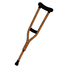 Vector illustration of wooden arm support isolated on white background ideal for medical, healthcare, orthopedic, and rehabilitation design elements