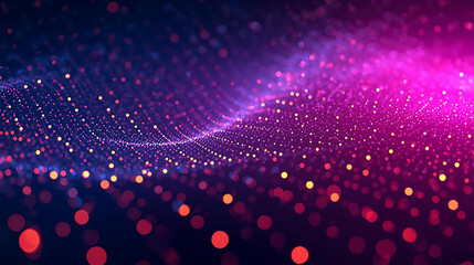 Abstract digital network with glowing particles and cosmic nebula