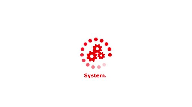 Operating system concept, software updating and process , update modern functions, Setting updating icon animation.System update and processing bar icon isolated with gear icon animation.4k