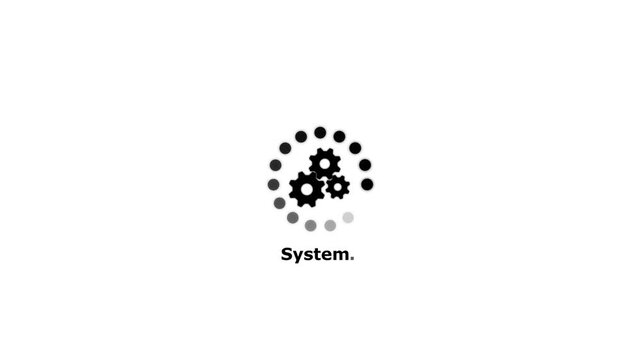 Operating system concept, software updating and process , update modern functions, Setting updating icon animation.System update and processing bar icon isolated with gear icon animation.4k