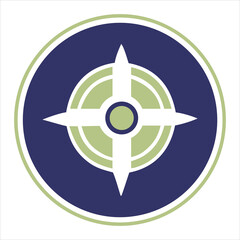 Compass rose symbol navigation direction vector