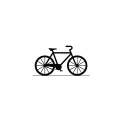 Fototapeta premium Isolated Black Bicycle Silhouette with White Transparent Background, Simple Style Design
