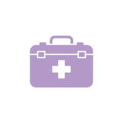 Obraz premium Isolated Lilac First Aid Kit Icon on Transparent Background, Medicine and Health Symbol