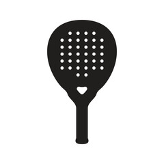 Black and White Silhouette Padel or Beach Tennis Rackets Icon

