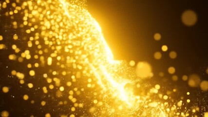 Golden Particles Swirling in Abstract Light Energy Flow. - Powered by Adobe