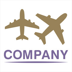 Two airplanes company logo aircraft aviation