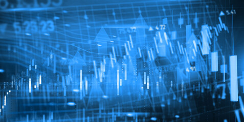 Stock market graph trading analysis investment financial, stock exchange financial or forex graph stock market graph chart business crisis crash loss and grow up gain and profits win up trend.
