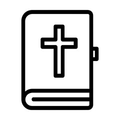Obraz premium Bible with cross on cover icon — religious book symbol representing faith, scripture, and Christianity 