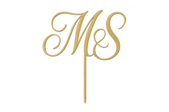 Gold m and s monogram cake topper wedding - Powered by Adobe
