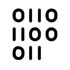 Binary code of zeros and ones for computing