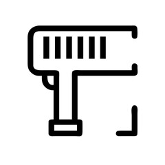 Barcode scanner icon in black and white
