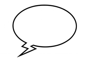 Speech bubble with an irregular tail for shouting or loud communication, a classic comic book style dialog element