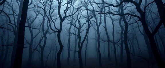 Dark, misty forest, gnarled trees, brooding atmosphere,  underground,  trees
