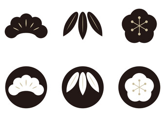 シンプルな松竹梅のイラスト素材