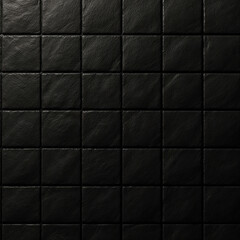 Naklejka premium Textured Black Leather Square Grid Background