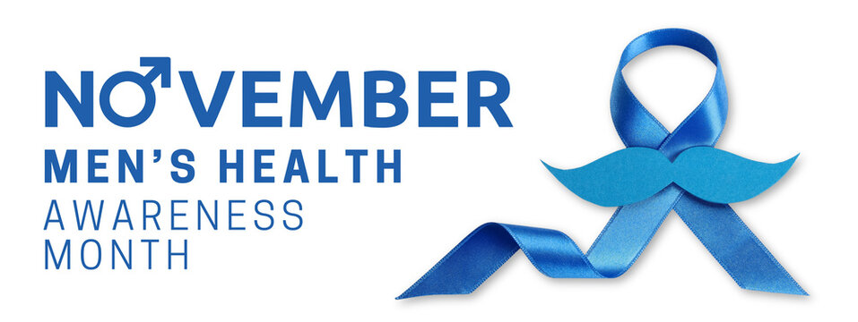 Campaign for mens health awareness month with blue ribbon