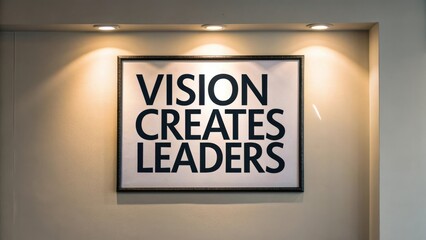 Inspirational Wall Art with Text Vision Creates Leaders in Modern Office Environment for Motivational Decor