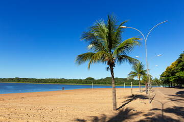 Balneario Jacutinga, freshwater beach on the Parana River in Itaipulandia.