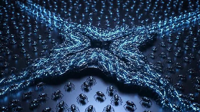Swarm of robotic ants forming a star shape